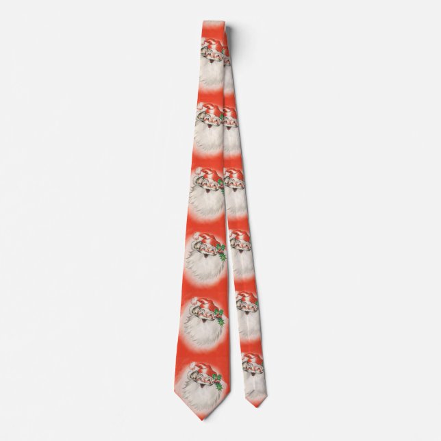 Vintage Christmas, Jolly Retro 50s Santa Claus Tie (Front)