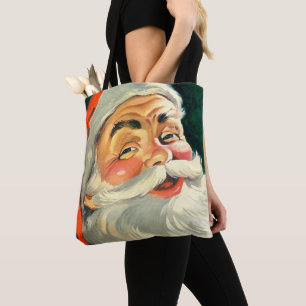 Vintage Christmas, Jolly Retro 50's Santa Claus Tote Bag
