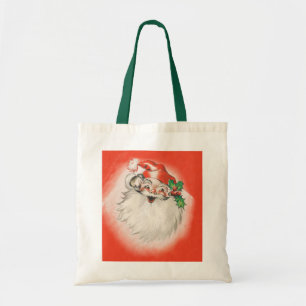 Vintage Christmas, Jolly Retro 50s Santa Claus Tote Bag