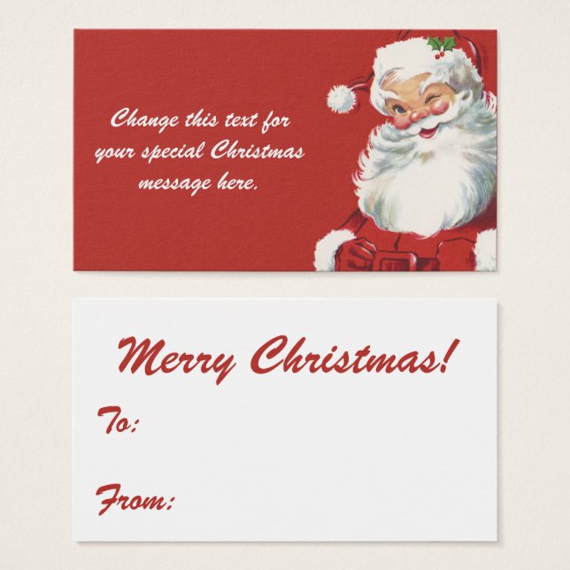 Vintage Christmas, Jolly Santa Claus Winking (Front & Back)