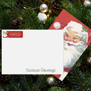 Vintage Christmas, Jolly Santa Claus Winking