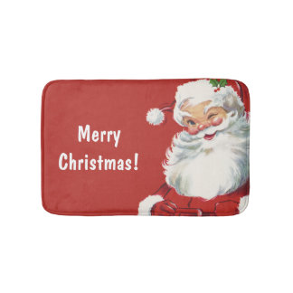 Vintage Christmas, Jolly Santa Claus Winking Bath Mat