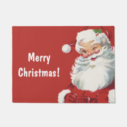 Vintage Christmas, Jolly Santa Claus Winking Doormat