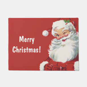 Vintage Christmas, Jolly Santa Claus Winking Doormat
