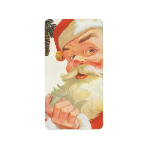 Vintage Christmas, Jolly Santa Claus with a Secret Label