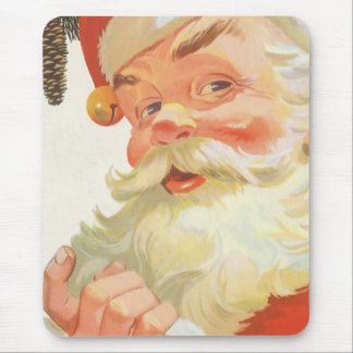 Vintage Christmas, Jolly Santa Claus with a Secret Mouse Mat