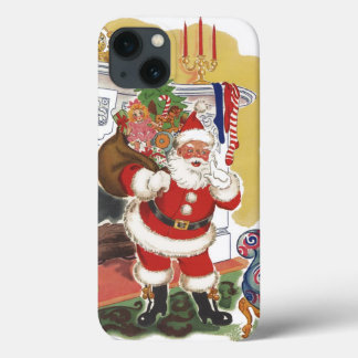 Vintage Christmas, Jolly Santa Claus with Presents iPhone 13 Case