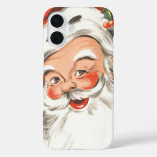 Vintage Christmas, Jolly Santa Claus with Smile iPhone 16 Case