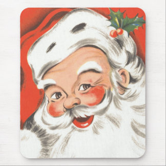 Vintage Christmas, Jolly Santa Claus with Smile Mouse Mat