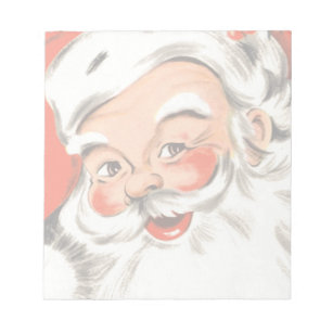 Vintage Christmas, Jolly Santa Claus with Smile Notepad