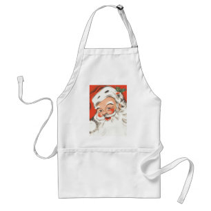 Vintage Christmas, Jolly Santa Claus with Smile Standard Apron