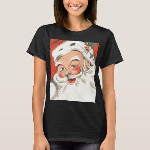 Vintage Christmas, Jolly Santa Claus with Smile T-Shirt