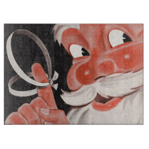 Vintage Christmas, Jolly Santa Claus with String Cutting Board