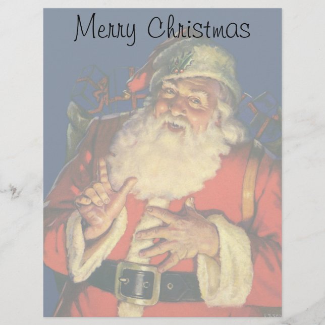 Vintage Christmas, Jolly Santa Claus with Toys (Front)