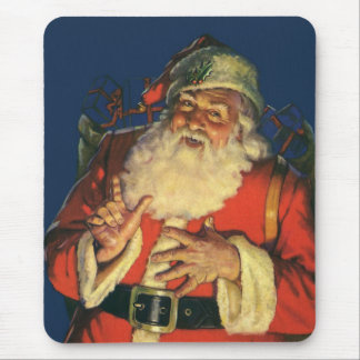 Vintage Christmas, Jolly Santa Claus with Toys Mouse Mat