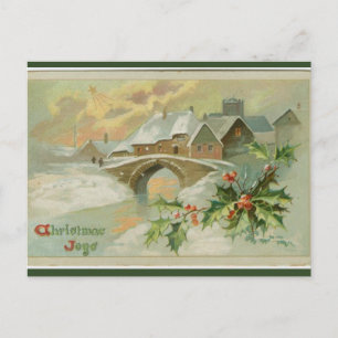 Vintage Christmas Joys Winter Scene Postcard