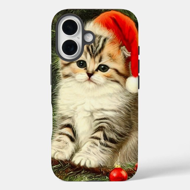 Vintage Christmas Kitten Case-Mate iPhone Case (Back)