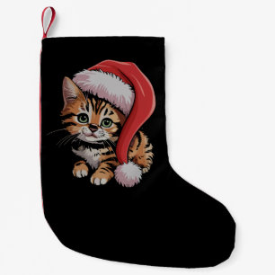 Vintage Christmas Kitten Cat Lover Xmas Small Christmas Stocking