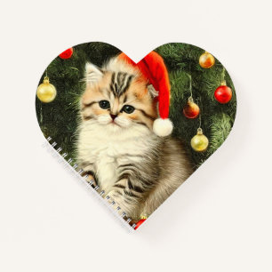 Vintage Christmas Kitten Notebook