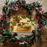 Vintage Christmas Kittens sleeping with Berries Holiday Postcard<br><div class="desc">This Old Photo shows three sleeping Kitties in a basket,  framed up by Sprigs of Holly -  Nice to use for your  Holiday Cards. "</div>