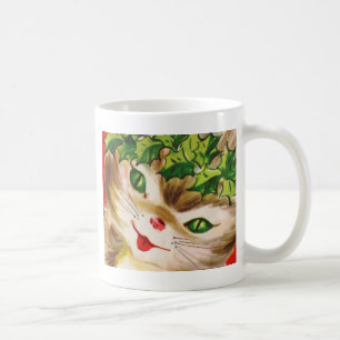 vintage Christmas kitty Coffee Mug
