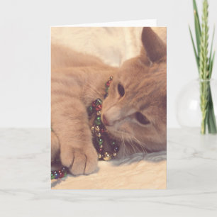 Vintage Christmas Kitty Holiday Card