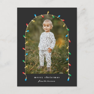 Vintage Christmas Lights Photo Arch Holiday Postcard