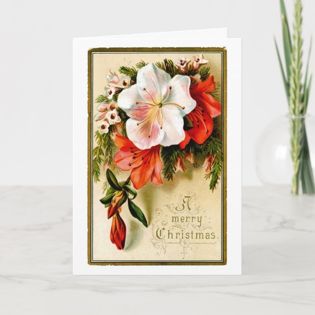 Vintage Christmas Lilly Holiday Card (Front)