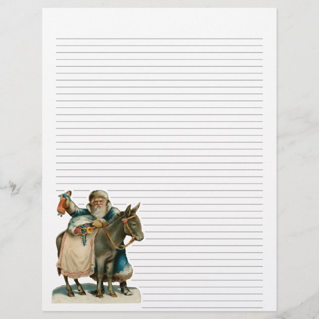 Vintage Christmas Lined Letterhead Stationery (Front)