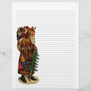 Vintage Christmas Lined Letterhead Stationery