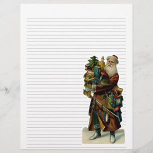 Vintage Christmas Lined Letterhead Stationery
