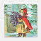 Vintage Christmas Little Girl & Violets