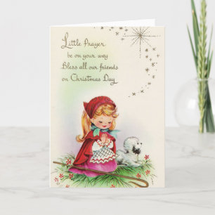 Vintage Christmas - Little Shepherdess's Prayer, Holiday Card
