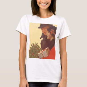 Vintage Christmas, Love and Romance Gift Shopping T-Shirt