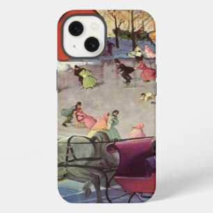 Vintage Christmas, Love and Romance Sleigh iPhone 13 Case
