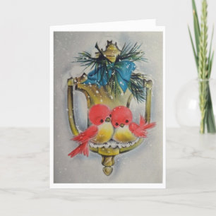 Vintage - Christmas Love Birds, Holiday Card