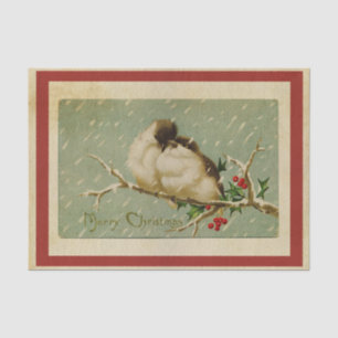 Vintage Christmas Lovebirds Tissue Paper