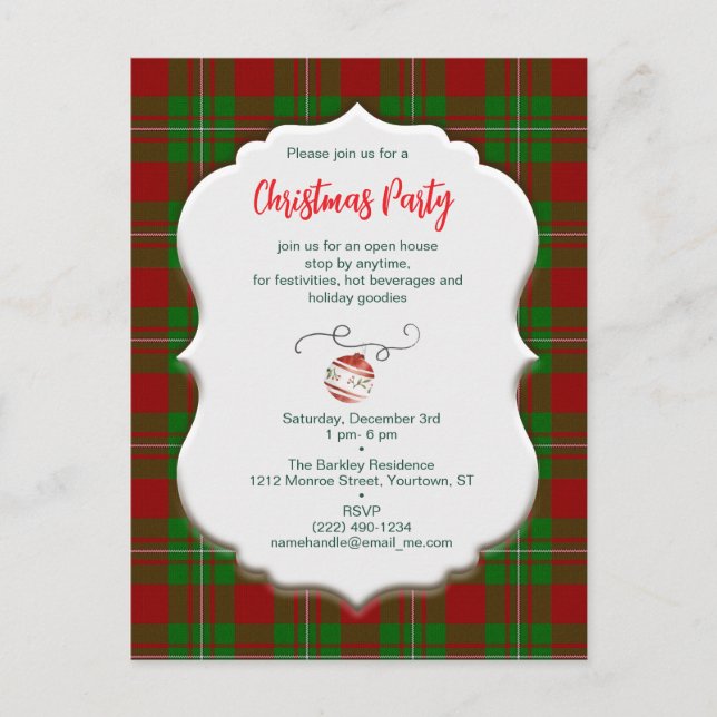 Vintage Christmas MacGregor Tartan Plaid Holiday Postcard (Front)