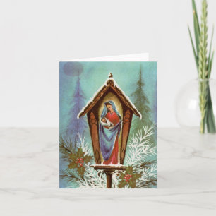 Vintage Christmas Madonna And Child Card