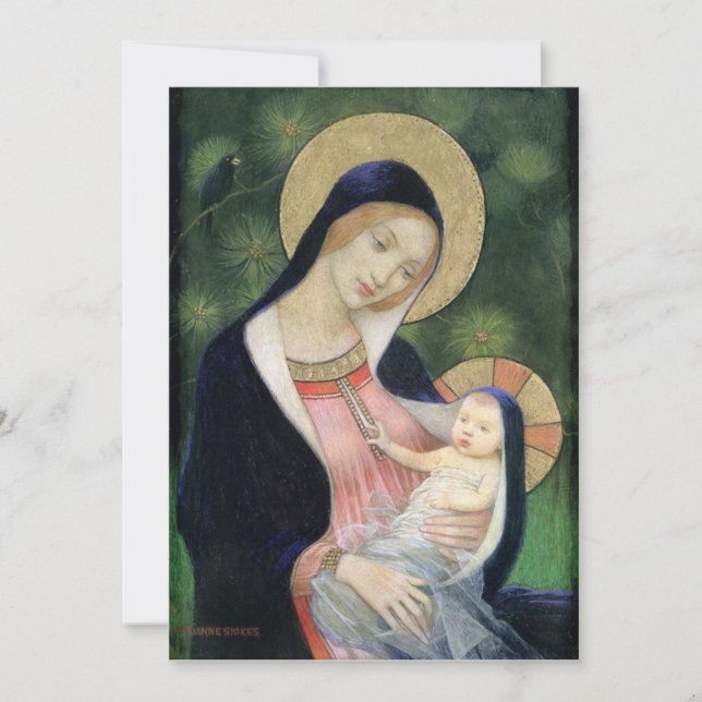 Vintage Christmas Madonna & Child Holiday Card (Front)