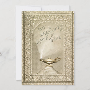Vintage Christmas Magic Lamp Aladdin Fantasy Holiday Card