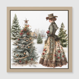 Vintage Christmas Magnetic Card