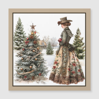 Vintage Christmas Magnetic Card