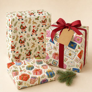 Vintage Christmas Mail Wrapping Paper