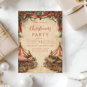 Vintage Christmas Market Invitation