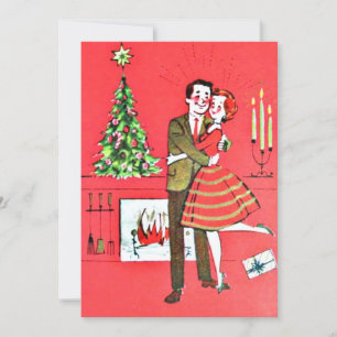 Vintage Christmas Married Couple Holiday Card