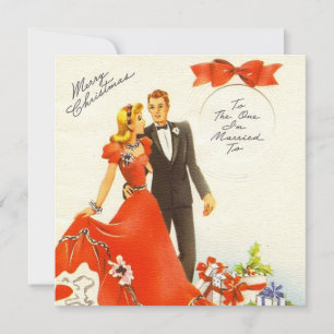 Vintage Christmas Married Couple Holiday Card