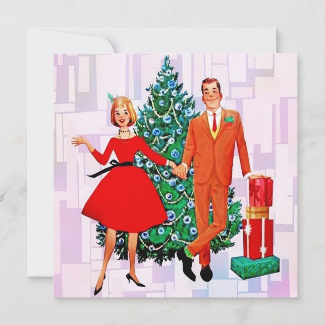 Vintage Christmas Married Couple Holiday Card (Front)
