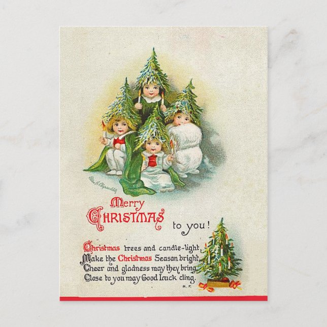 Vintage  Christmas - Merry Christmas to you Holiday Postcard (Front)