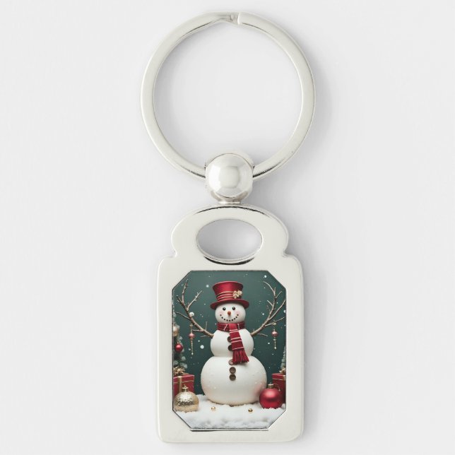 Vintage Christmas - Metal Keychain (Front)
